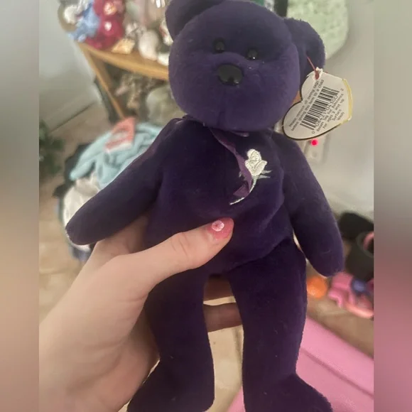 Ty Princess Purple Teddy Bear - Picture 1 of 3
